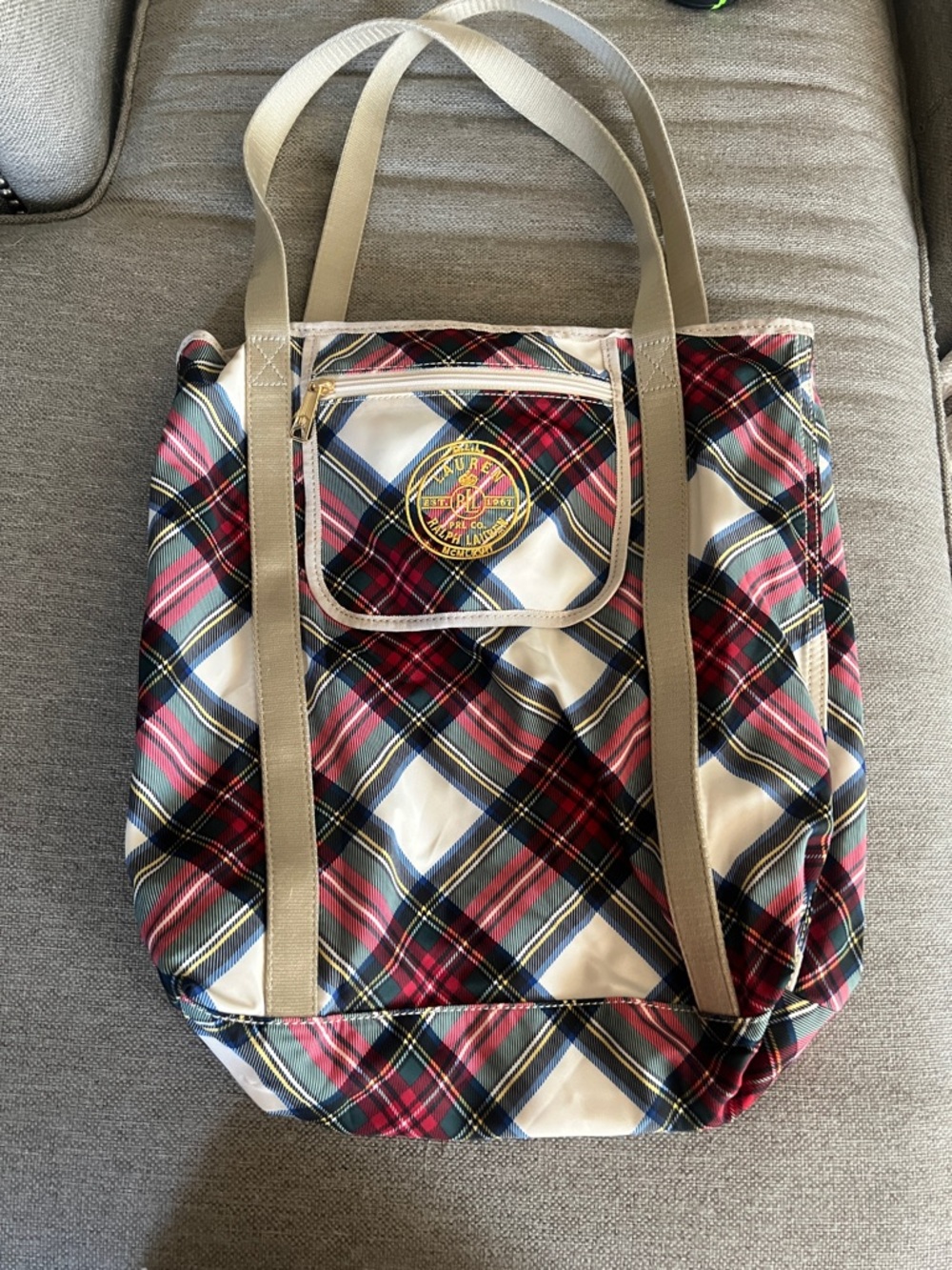 Ralph Lauren Vintage Red Tartan Tote